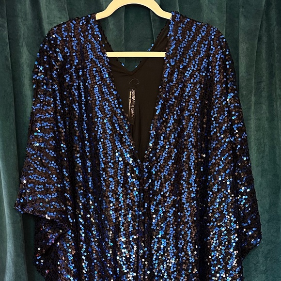 New Jennafer Grace Midnight Blue Sequin Kaftan - Limited Edition, Handmade - XL - Picture 1 of 8
